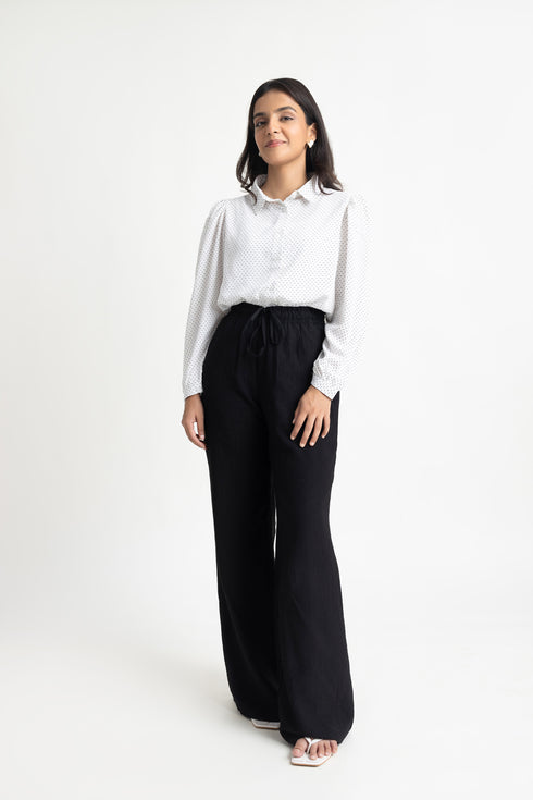 Dotted White Georgette Top